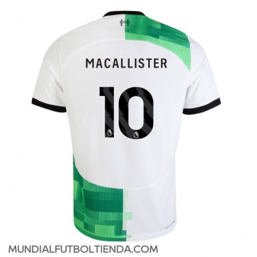 Camiseta Liverpool Alexis Mac Allister #10 Segunda Equipación Replica 2023-24 mangas cortas